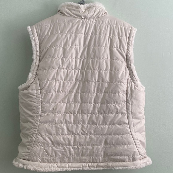 Nicole Miller Cream Reversible Faux Fur Quilted Vest - Picture 5 of 11